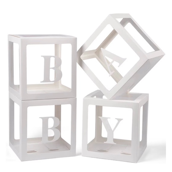 Other - White Baby Shower Decoration Boxes